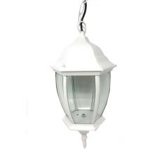 Trade Shop - Lanterna a Sospensione Da Soffitto Con Catena Lampada Giardino Attacco E27 Es40 - Blanco