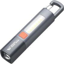 Linterna led portátil de 1200 mAh, luz de trabajo led cob, luz de flash G1 lateral cob, 3 modos de enfoque zoomable, blanco, impermeable, potente edc