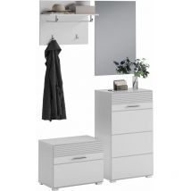 Linus ensemble d'armoires de rangement 2 portes blanche.