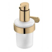 Bisk - Glass Liquid Soap Dispenser Gold Colour Finished Zamak