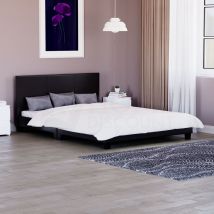 Home Discount - Lisbon 4ft6 Double Faux Leather Bed Frame, Black, 190 x 135 cm