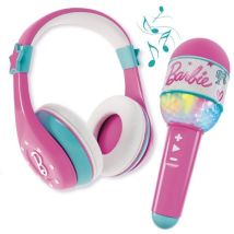Lisciani Barbie Sound Your Style Combo Cuffia E Microfono Rosa Turchese