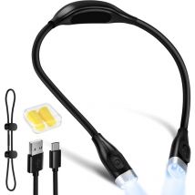 Liseuse murale, Liseuse murale LED avec interrupteur tactile et port de charge USB, Liseuse de chevet orientable à 360° 3W, 3000-6000K, noir