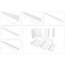 Listelli angolari pvc bianco 2m - irregolari, spessore da 2 a 4mm - hj: 20x40 mm, 2 mm