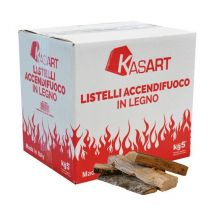 Kasart - Listelli Accendifuoco per camini stufe barbecue Legno misto Scatola 4 Kg Circa
