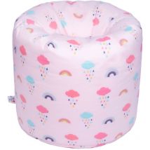 Ready Steady Bed - Infantil Interior Redondo Gamer Sillón Puff Silla Puf de Pera con Relleno para Salon - Arcoíris