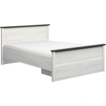 Lit 140x200 Duck Blanc et Bois foncé