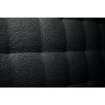 Lit 150x200cm avec tête de lit capitonnée bouclette et sommier kit Noir - Hauteur totale : 29cm