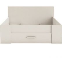 Demeyere Lit adulte contemporain blanc perle + tete de lit - l 160 x l 200 cm - oxygene