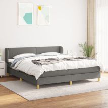 Torana - Sommier à lattes de lit avec matelas Gris foncé 180x200cm Tissu