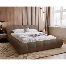 Emporius - Lit adulte 140x200 avec Rangement Cloud - Lit Rembourré 140x200, Lit bouclé Brun (Anthology 5)