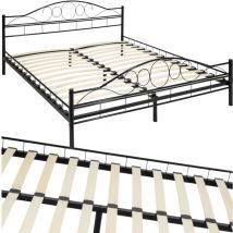 Tectake - Lit design moderne avec sommier Patins en plastique pour protéger le sol 180 x 200 cm