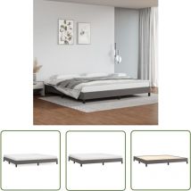 Maison Chic - The Living Store Cadre de lit sans matelas gris 200x200 cm similicuir - Cadre De Lit - Lit Double - Lit Similicuir - Literie - Meubles