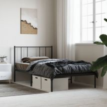 Maison Chic - Lit adulte Contemporain avec tête de lit Cadre de lit métal noir 90x190 cm 61055