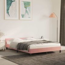 Maison Chic - Lit adulte Contemporain avec tête de lit Cadre de lit Rose 140x190 cm Velours 27268