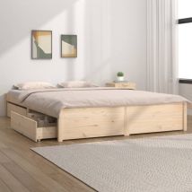 Lit adulte Contemporain Cadre de lit avec tiroirs 180x200 cm Super King 43421
