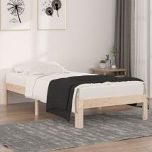 Lit adulte,Cadre de lit bois massif 90x190 cm simple885725 CFW610033