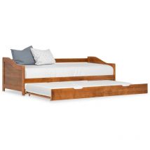 Lit adulte,Cadre de lit extensible Marron miel Bois de pin 90x200 cm168382