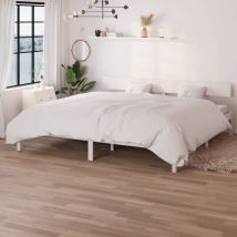 Design In - Lit Adulte,Lit double,Cadre de lit Blanc Bois de pin massif 180x200 cm uk Super King CWV60567 CFW772548