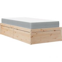 Lit avec matelas 90x190 cm bois massif de pin