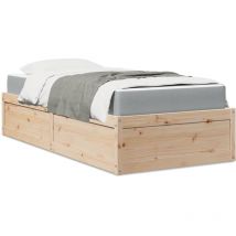 Lit avec matelas 90x190 cm bois massif de pin