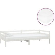 Les Tendances - Lit de repos avec matelas 90x200 cm Blanc Bois de pin massif vidaXL
