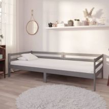 Furniture Limited - Lit de repos avec matelas 90x200 cm Gris Bois