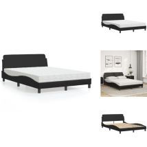 Lit avec matelas noir 120x200 cm similicuir - Lit Double - Lit Plateforme - Lit Design - Lit Moderne - Literie