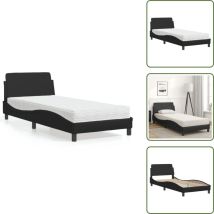 Lit avec matelas noir 80x200 cm similicuir - Lit Double - Lit Plateforme - Lit Design - Lit Moderne - Literie