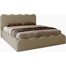 Emporius - Lit avec Rangement Wave, Lit double 140x200 cm, Lit coffre Brun (Elegance 5)