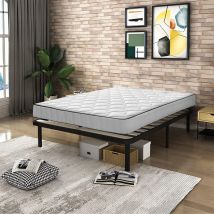Lit 140x190 - Ensemble sommier et matelas - Matelas 140x190x17 Mémoire de Forme - Sommier 140x190 avec Pieds (Deux colis)