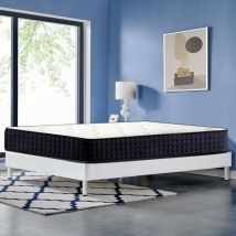 Lit 140x190 - Ensemble Sommier Et Matelas - Matelas 140x190x25 Mémoire De Forme - Sommier Tapissier 140x190 (deux Colis)