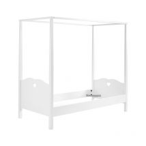 Lit à Baldaquin 90x200 Sommier Inclus Vipack Amori - Blanc