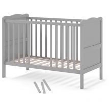 Vitalispa - Lit bébé Tobi, Gris, 60x120 cm