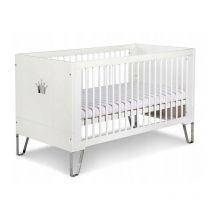 Lit bébé 120x60cm Blanc BIANCA Lit à barreaux amovible