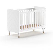 Lit bébé 60x120 sommier inclus Vipack Billy Blanc