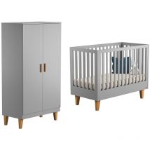 Lit bébé et Armoire VOX Lounge Gris
