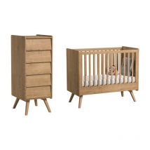Lit bébé et Chiffonnier VOX Vintage Bois