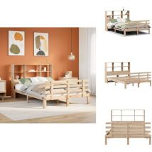 Lit bibliothèque sans matelas 140x190 cm bois de pin massif - Lit Bibliothèque - Lits Bibliothèque - Lit - Lit Double