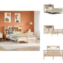 Lit bibliothèque sans matelas 140x190 cm bois de pin massif - Lit Bibliothèque - Lits Bibliothèque - Lit - Lit Double