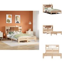 Lit bibliothèque sans matelas 140x190 cm bois de pin massif - Lit Bibliothèque - Lits Bibliothèque - Lit - Lit Double