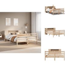 Lit bibliothèque sans matelas 140x190 cm bois de pin massif - Lit Bibliothèque - Lits Bibliothèque - Lit - Lit Double