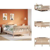 Lit bibliothèque sans matelas 140x190 cm bois de pin massif - Lit Bibliothèque - Lits Bibliothèque - Lit - Lit Double