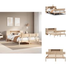 Lit bibliothèque sans matelas 140x190 cm bois de pin massif - Lit Bibliothèque - Lits Bibliothèque - Lit - Lit Double