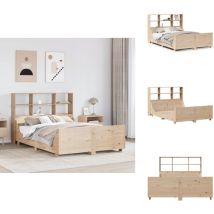 Lit bibliothèque sans matelas 140x190 cm bois massif - Lit Bibliothèque - Lits Bibliothèque - Lit - Lit Double