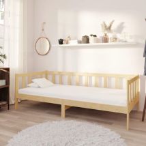 Largeight - Lit Bois de pin Massif 98x203 cm,Meubles,Lits & Accessoires,Lits & Cadres de lit,Brun,40.96 lb