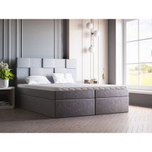Emporius - Lit 140x200 Berg - Gris clair (Amor Velvet 4318)
