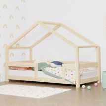 Lit cabane 90x190 Lucky avec barrières - Bois