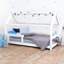 Lit cabane 90x190 Tery avec barrière - Blanc