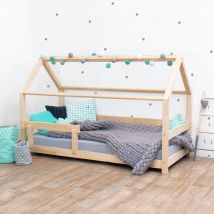 Lit cabane 90x190 Tery avec barrière - Bois
